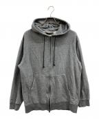Y's for menワイズフォーメン）の古着「FLEECE HOODIE WITH LOGO PRINT」｜グレー