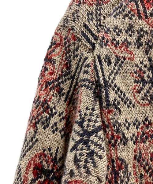 COMME des GARCONS HOMME（コムデギャルソン オム）COMME des GARCONS HOMME (コムデギャルソン オム) ペイズリー総柄リネンニット ベージュ サイズ:不明（実寸参照）の古着・服飾アイテム