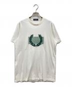 FRED PERRYフレッドペリー）の古着「ロゴプリントTシャツ」｜ホワイト