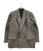 COMME des GARCONS HOMMEコムデギャルソン オム）の古着「80sヘリンボーンダブルジャケット」｜グレー
