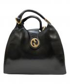 GUCCIグッチ）の古着「レザーハンドバッグ」｜ブラック