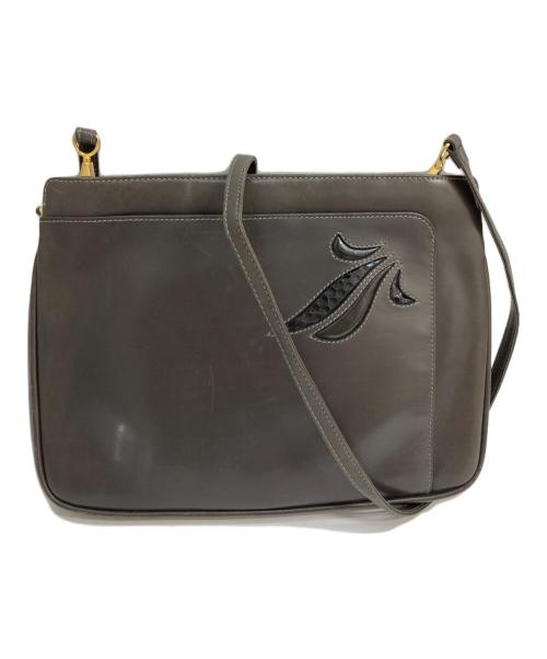 Salvatore Ferragamo（サルヴァトーレ フェラガモ）Salvatore Ferragamo (サルヴァトーレ フェラガモ) レザーショルダーバッグ ベージュの古着・服飾アイテム