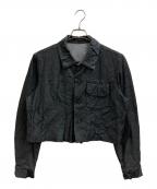 Y's×COMPOSITIONワイズ×コンポジション）の古着「シワ加工クロップドシャツ」｜ブラック