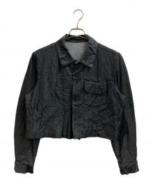 Y's×COMPOSITION（ワイズ×コンポジション）の古着「シワ加工クロップドシャツ」｜ブラック