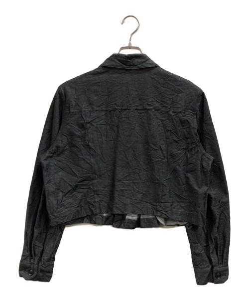 Y's（ワイズ）Y's (ワイズ) COMPOSITION (コンポジション) シワ加工クロップドシャツ ブラック サイズ:2の古着・服飾アイテム