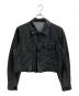 Y's（ワイズ）の古着「シワ加工クロップドシャツ」｜ブラック