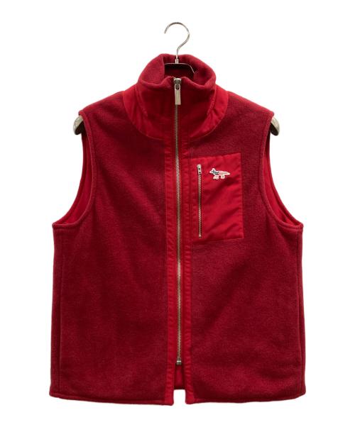maison kitsune（メゾンキツネ）maison kitsune (メゾンキツネ) ワッペンフリースベスト レッド サイズ:XSの古着・服飾アイテム