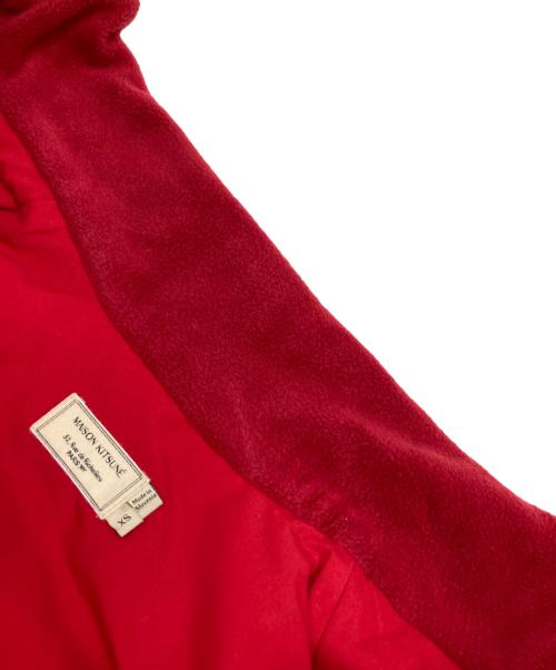 maison kitsune（メゾンキツネ）maison kitsune (メゾンキツネ) ワッペンフリースベスト レッド サイズ:XSの古着・服飾アイテム