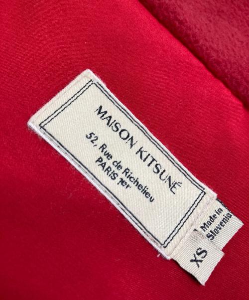 maison kitsune（メゾンキツネ）maison kitsune (メゾンキツネ) ワッペンフリースベスト レッド サイズ:XSの古着・服飾アイテム