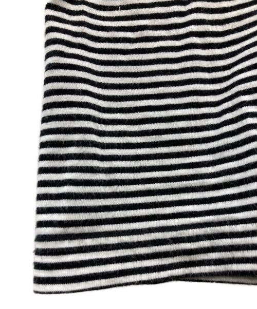 Maison Margiela 10（メゾンマルジェラ 10）Maison Margiela 10 (メゾンマルジェラ 10) ボーダーコットンTシャツ ホワイト×ブラック サイズ:XSの古着・服飾アイテム