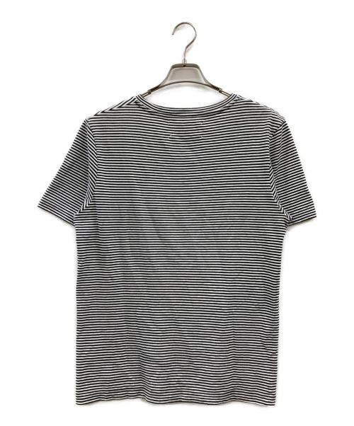 Maison Margiela 10（メゾンマルジェラ 10）Maison Margiela 10 (メゾンマルジェラ 10) ボーダーコットンTシャツ ホワイト×ブラック サイズ:XSの古着・服飾アイテム