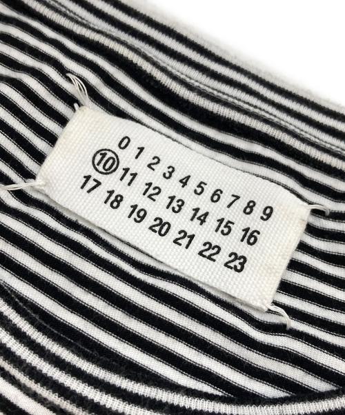 Maison Margiela 10（メゾンマルジェラ 10）Maison Margiela 10 (メゾンマルジェラ 10) ボーダーコットンTシャツ ホワイト×ブラック サイズ:XSの古着・服飾アイテム