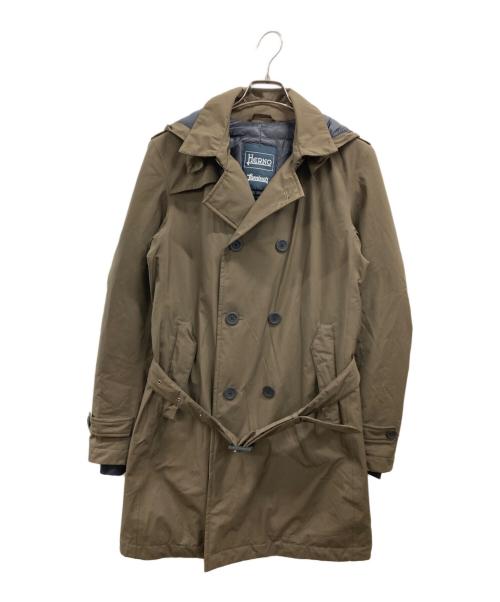HERNO（ヘルノ）HERNO (ヘルノ) ダウンライナー ベルテッド トレンチ コート ブラウン サイズ:44の古着・服飾アイテム