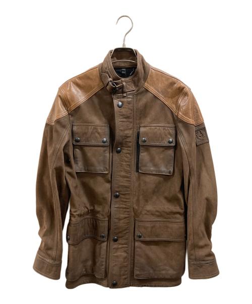 BELSTAFF（ベルスタッフ）BELSTAFF (ベルスタッフ) エルボーパッチレザージャケット ブラウン サイズ:44の古着・服飾アイテム