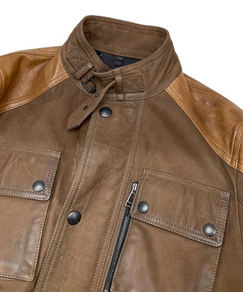 BELSTAFF（ベルスタッフ）BELSTAFF (ベルスタッフ) エルボーパッチレザージャケット ブラウン サイズ:44の古着・服飾アイテム