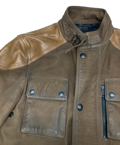 BELSTAFF（ベルスタッフ）BELSTAFF (ベルスタッフ) エルボーパッチレザージャケット ブラウン サイズ:44の古着・服飾アイテム