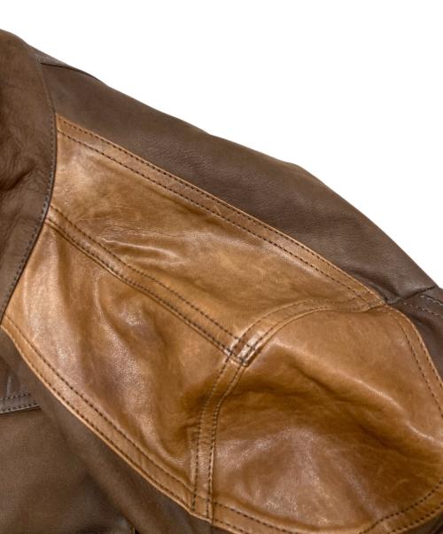 BELSTAFF（ベルスタッフ）BELSTAFF (ベルスタッフ) エルボーパッチレザージャケット ブラウン サイズ:44の古着・服飾アイテム