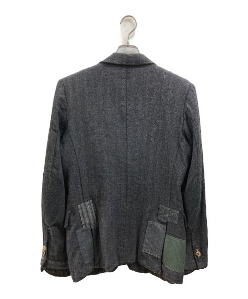 JUNYA WATANABE CdG MAN（ジュンヤ ワタナベ コム デ ギャルソン マン）JUNYA WATANABE CdG MAN (ジュンヤ ワタナベ コム デ ギャルソン マン) 縮絨パッチワークテーラードジャケット グレー サイズ:Sの古着・服飾アイテム