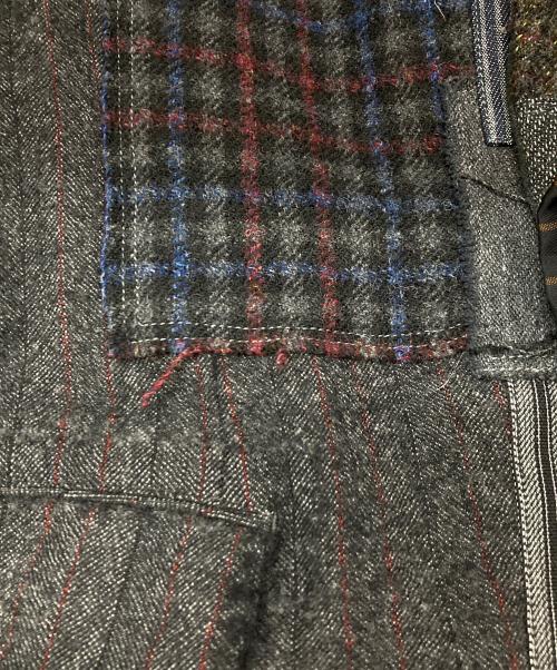 JUNYA WATANABE CdG MAN（ジュンヤ ワタナベ コム デ ギャルソン マン）JUNYA WATANABE CdG MAN (ジュンヤ ワタナベ コム デ ギャルソン マン) 縮絨パッチワークテーラードジャケット グレー サイズ:Sの古着・服飾アイテム