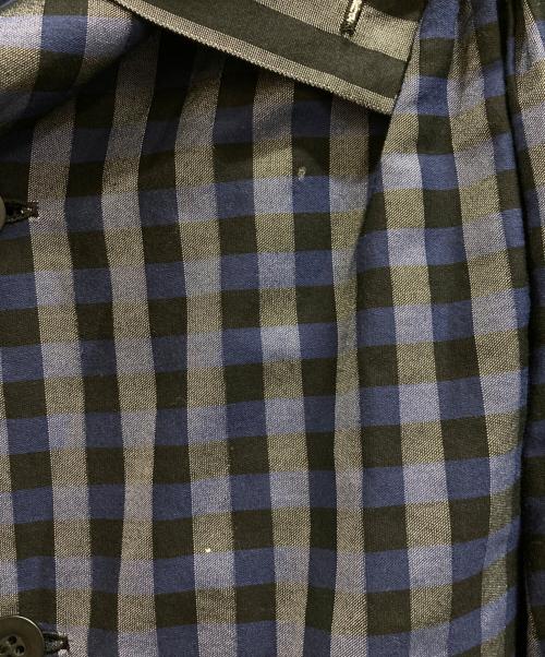 ISSEY MIYAKE（イッセイミヤケ）ISSEY MIYAKE (イッセイミヤケ) チェックプリーツ切替シャツ グレー サイズ:2の古着・服飾アイテム