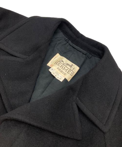 HERMES（エルメス）HERMES (エルメス) カシミヤ比翼コート ブラック サイズ:52の古着・服飾アイテム