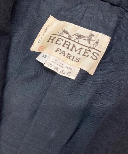 HERMES（エルメス）HERMES (エルメス) カシミヤ比翼コート ブラック サイズ:52の古着・服飾アイテム