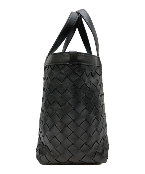 BOTTEGA VENETA（ボッテガベネタ）BOTTEGA VENETA (ボッテガベネタ) スモールフリップフラップトートバッグ ブラックの古着・服飾アイテム