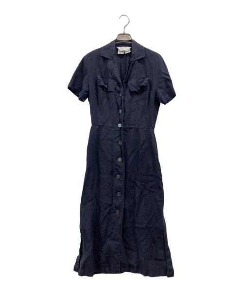 MaxMara（マックスマーラ）MaxMara (マックスマーラ) リネンシャツワンピース ネイビー サイズ:38の古着・服飾アイテム