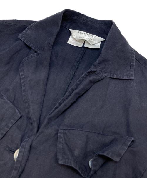MaxMara（マックスマーラ）MaxMara (マックスマーラ) リネンシャツワンピース ネイビー サイズ:38の古着・服飾アイテム