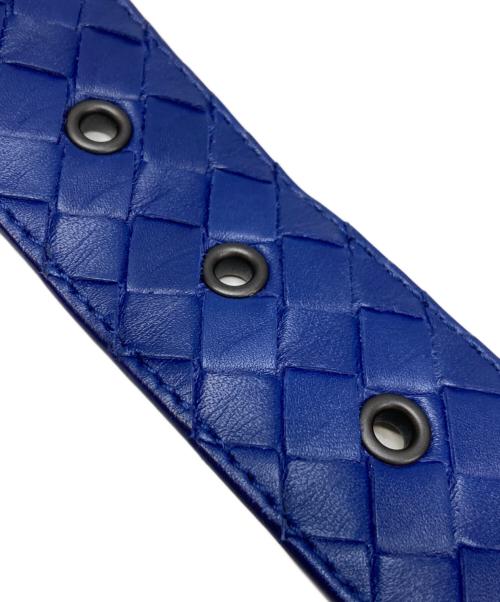 BOTTEGA VENETA（ボッテガベネタ）BOTTEGA VENETA (ボッテガベネタ) イントレチャートレザーベルト ブルー サイズ:38の古着・服飾アイテム