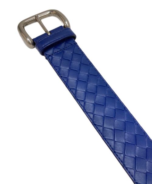 BOTTEGA VENETA（ボッテガベネタ）BOTTEGA VENETA (ボッテガベネタ) イントレチャートレザーベルト ブルー サイズ:38の古着・服飾アイテム