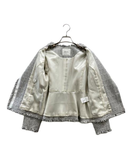 NOLLEY'S（ノーリーズ）NOLLEY'S (ノーリーズ) BISHU JAPAN ミックスツイードノーカラージャケット ホワイト サイズ:36の古着・服飾アイテム