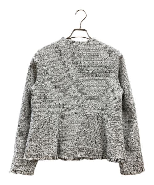 NOLLEY'S（ノーリーズ）NOLLEY'S (ノーリーズ) BISHU JAPAN ミックスツイードノーカラージャケット ホワイト サイズ:36の古着・服飾アイテム