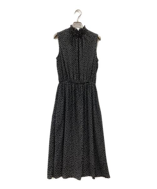 M-PREMIER（エムプルミエ）M-PREMIER (エムプルミエ) ノースリーブドット柄ワンピース ブラック サイズ:36の古着・服飾アイテム