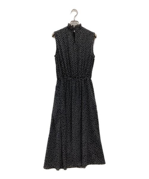M-PREMIER（エムプルミエ）M-PREMIER (エムプルミエ) ノースリーブドット柄ワンピース ブラック サイズ:36の古着・服飾アイテム
