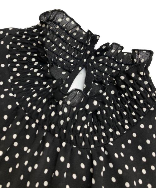 M-PREMIER（エムプルミエ）M-PREMIER (エムプルミエ) ノースリーブドット柄ワンピース ブラック サイズ:36の古着・服飾アイテム