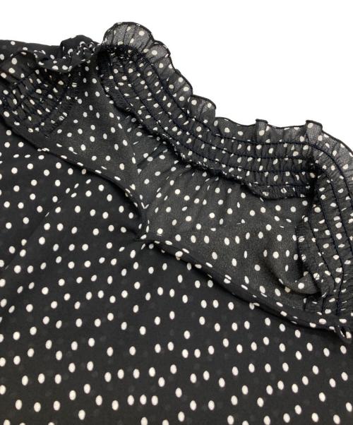 M-PREMIER（エムプルミエ）M-PREMIER (エムプルミエ) ノースリーブドット柄ワンピース ブラック サイズ:36の古着・服飾アイテム