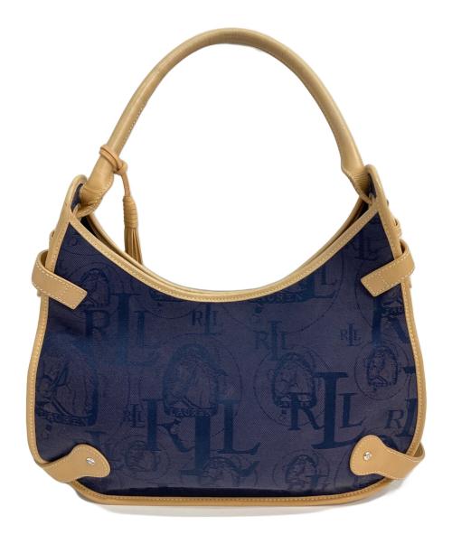 RALPH LAUREN（ラルフローレン）RALPH LAUREN (ラルフローレン) モノグラムキャンバスワンショルダーバッグ ネイビーの古着・服飾アイテム