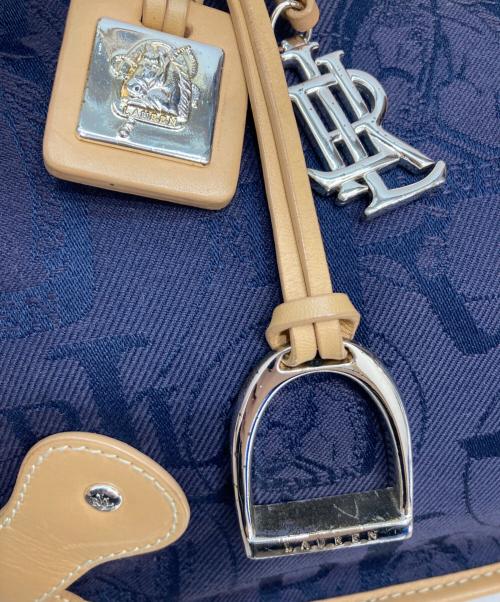 RALPH LAUREN（ラルフローレン）RALPH LAUREN (ラルフローレン) モノグラムキャンバスワンショルダーバッグ ネイビーの古着・服飾アイテム