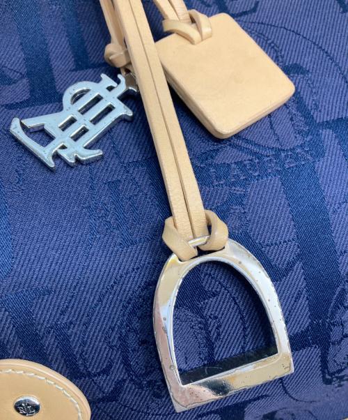 RALPH LAUREN（ラルフローレン）RALPH LAUREN (ラルフローレン) モノグラムキャンバスワンショルダーバッグ ネイビーの古着・服飾アイテム