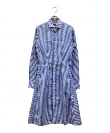 POLO RALPH LAUREN（ポロ・ラルフローレン）の古着「ストライプシャツワンピース」｜ネイビー
