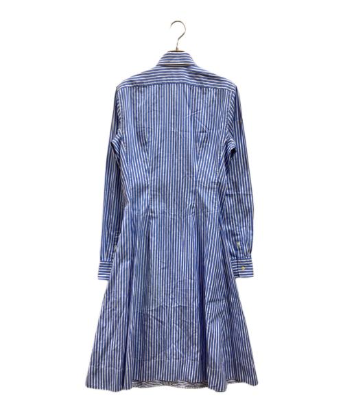 POLO RALPH LAUREN（ポロ・ラルフローレン）POLO RALPH LAUREN (ポロ・ラルフローレン) ストライプシャツワンピース ネイビー サイズ:6の古着・服飾アイテム