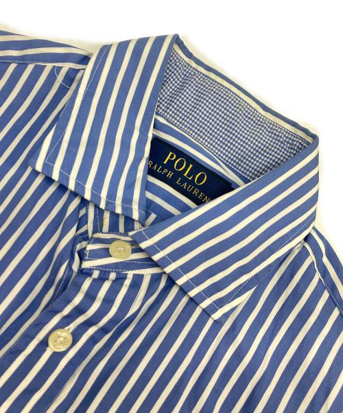 POLO RALPH LAUREN（ポロ・ラルフローレン）POLO RALPH LAUREN (ポロ・ラルフローレン) ストライプシャツワンピース ネイビー サイズ:6の古着・服飾アイテム