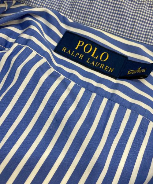 POLO RALPH LAUREN（ポロ・ラルフローレン）POLO RALPH LAUREN (ポロ・ラルフローレン) ストライプシャツワンピース ネイビー サイズ:6の古着・服飾アイテム