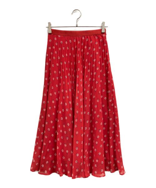 ANAYI（アナイ）ANAYI (アナイ) マリンドットプリントプリーツスカート レッド サイズ:38の古着・服飾アイテム