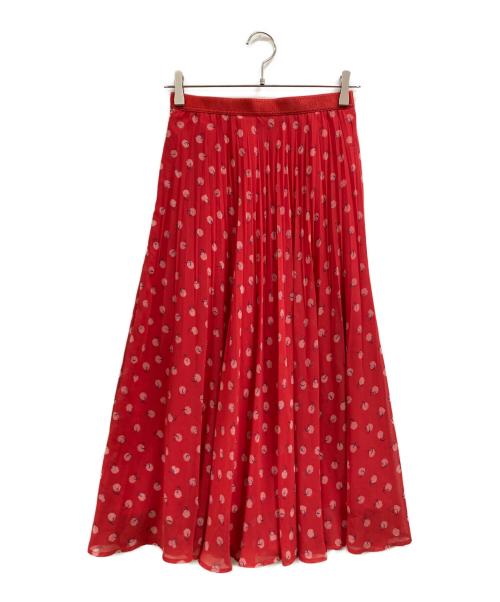 ANAYI（アナイ）ANAYI (アナイ) マリンドットプリントプリーツスカート レッド サイズ:38の古着・服飾アイテム