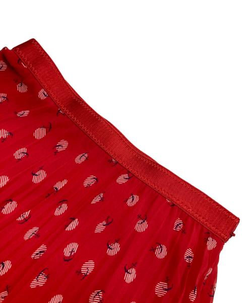 ANAYI（アナイ）ANAYI (アナイ) マリンドットプリントプリーツスカート レッド サイズ:38の古着・服飾アイテム