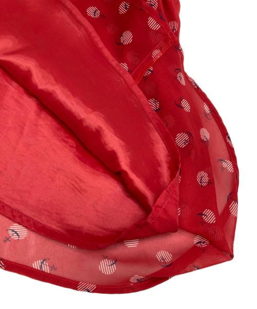 ANAYI（アナイ）ANAYI (アナイ) マリンドットプリントプリーツスカート レッド サイズ:38の古着・服飾アイテム