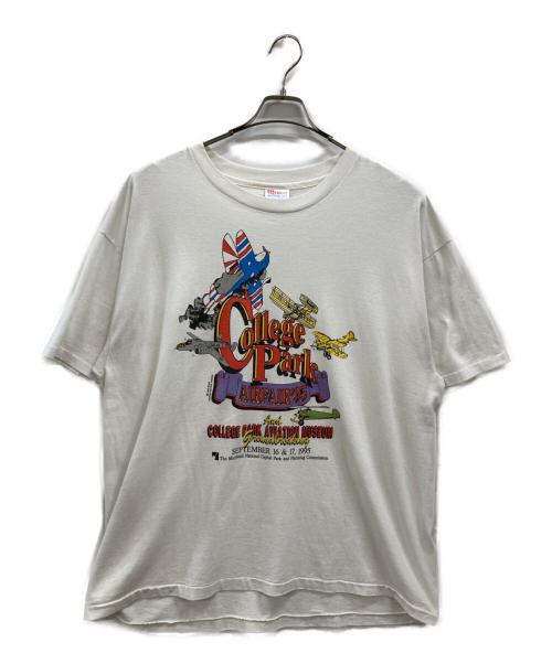 Hanes（ヘインズ）Hanes (ヘインズ) 90s college park tee ホワイト サイズ:XLの古着・服飾アイテム