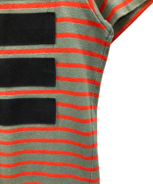 DIESEL（ディーゼル）DIESEL (ディーゼル) WALLACE STRIPE T カーキ×オレンジ サイズ:Mの古着・服飾アイテム
